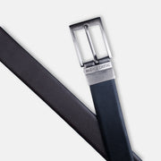GREY PLAIN BUCKLE DARK BROWN & BLACK BELT